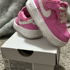 5C Nike Toddler Pink and White Air Force 1s